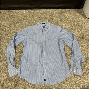Abercrombie & Fitch Blue Dress Shirt with Slim Fit and Long Sleeves